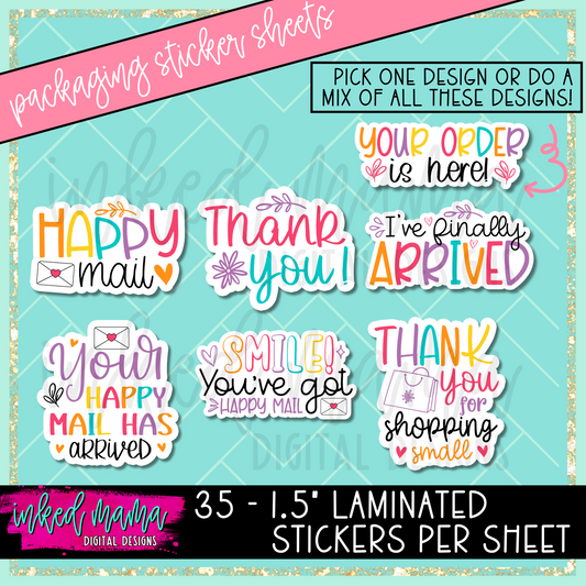 Bright Fun Mix #2 | Small Business Packaging Vinyl Stickers