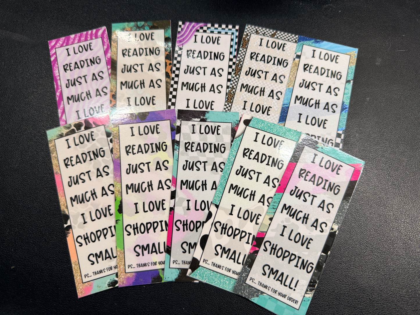 I LOVE READING JUST AS MUCH AS I LOVE SHOPPING SMALL | Laminated Heavy Cardstock