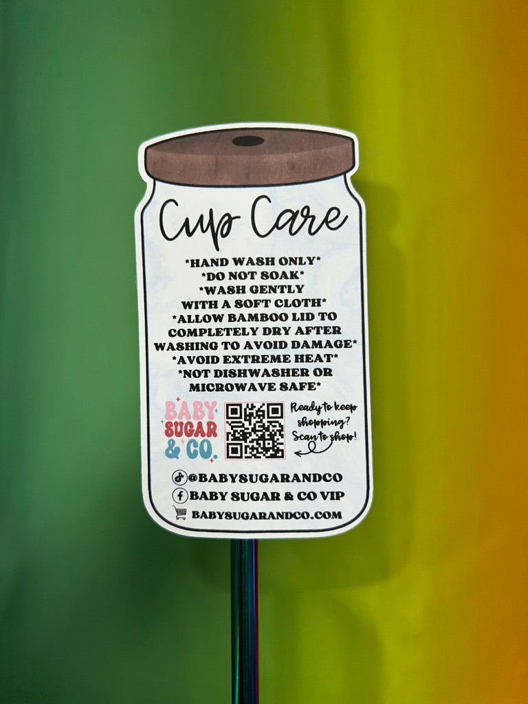 Tumbler Cut Out Care Cards - Custom to you! - Small Business Packaging Fillers