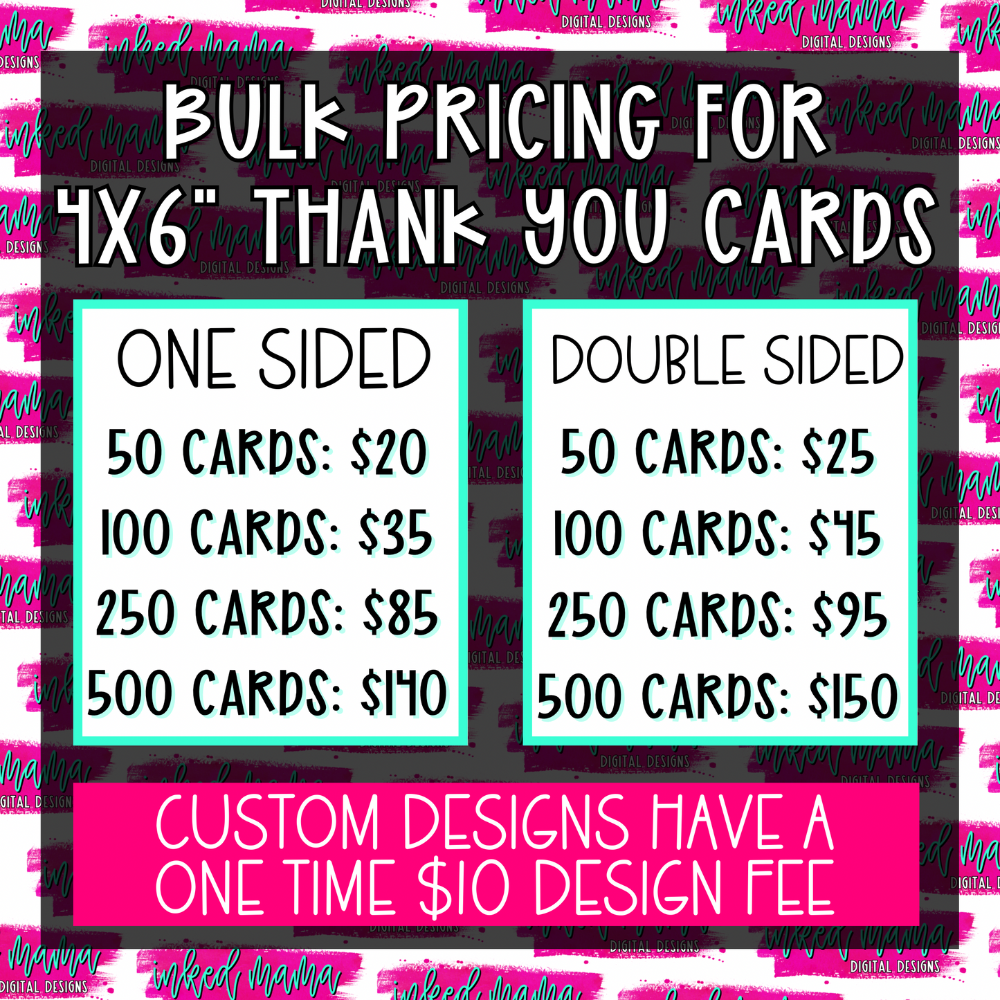 You Design, We Print your 4x6" Thank You Cards | Small Business Branding Products