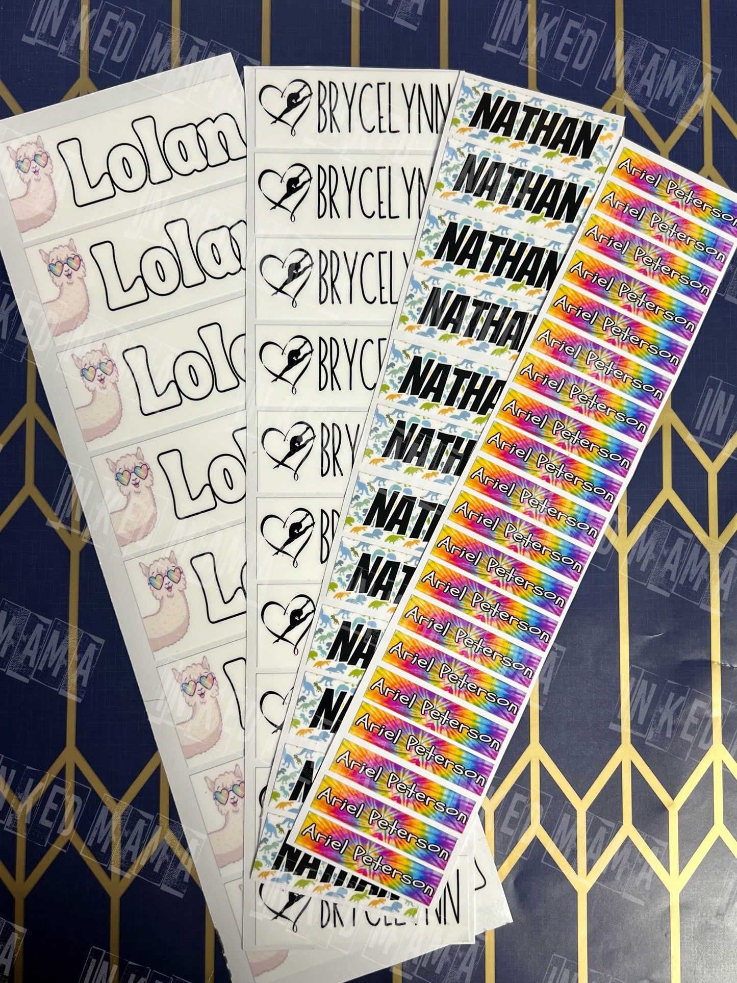 Name Stickers for School Supplies - Pattern Designs