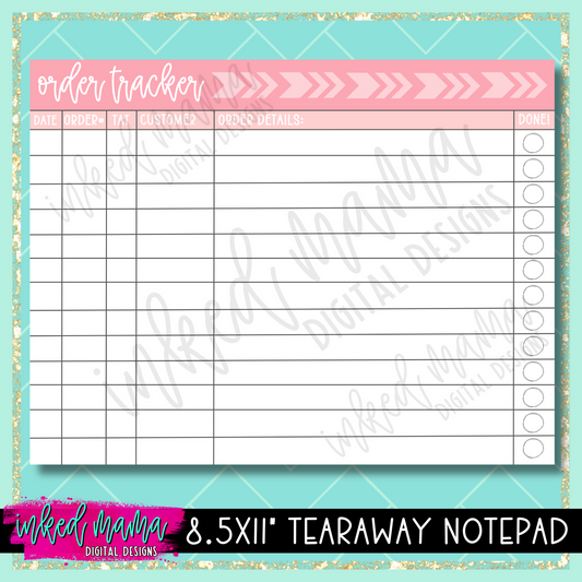 Order Tracker Tearaway Notepad