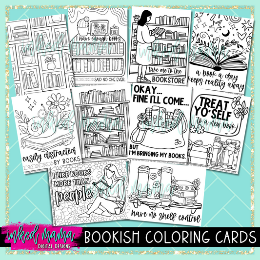 Bookish Coloring Cards | Small Business Packaging Fillers