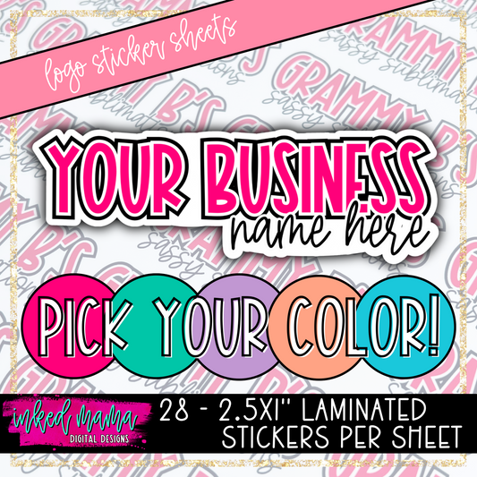 Bold Business Name | Small Business Full Color Printed Vinyl Stickers