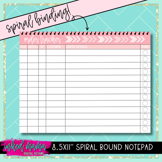 Order Tracker Spiral Bound Notepad