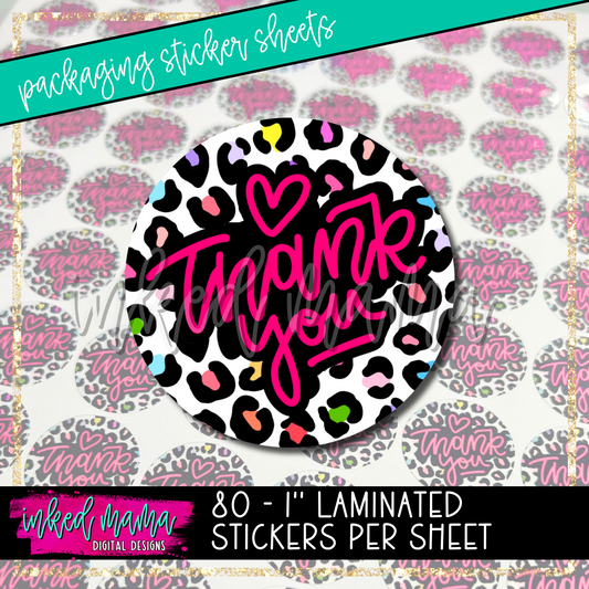 Bright Leopard Thank You | Small Business Packaging Vinyl Stickers