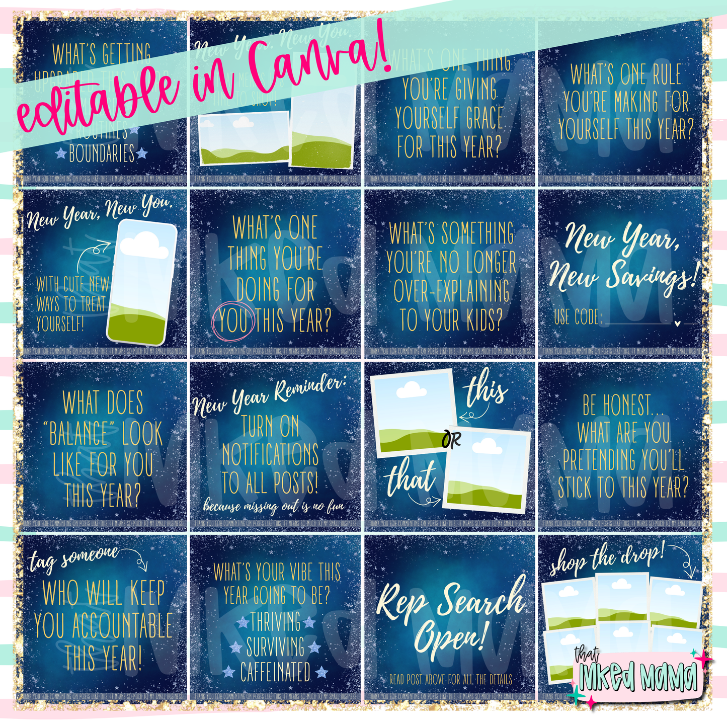 New Year, New You | Engagement Questions | Digital Graphic Bundle