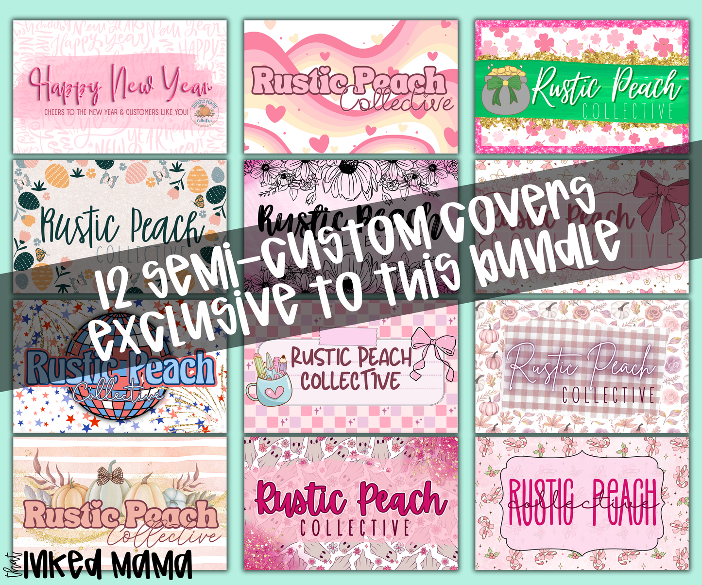 12 Semi-Custom Photo Covers Bundle | Small Business Digital Branding