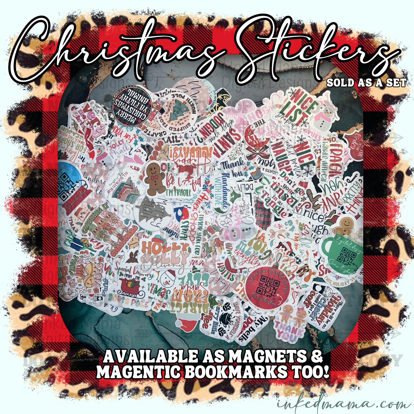 Random Mix of all Christmas Packaging & Fillers Stickers | Set of 25