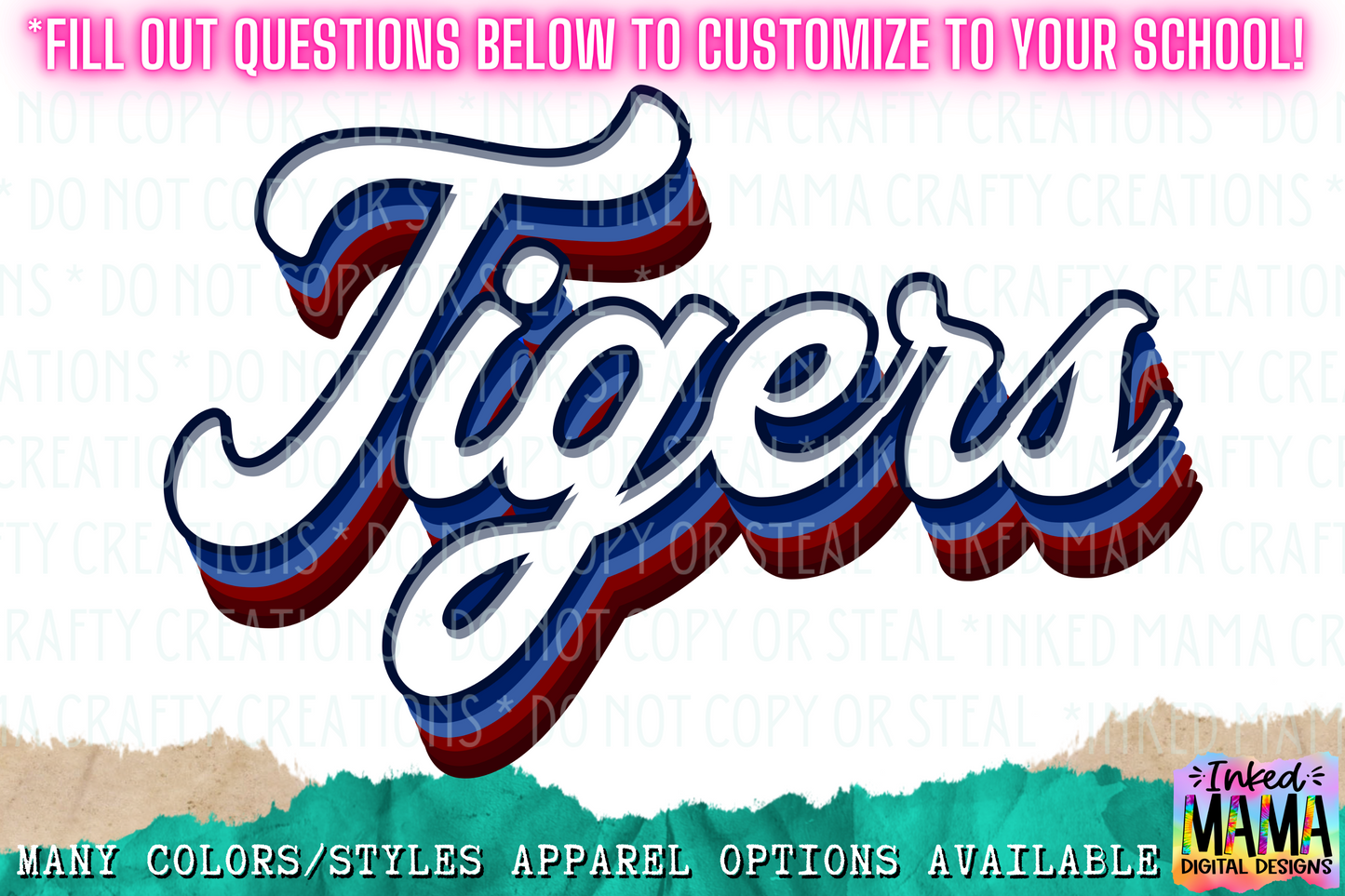 Retro School Team Mascot Name - School Spirit Apparel