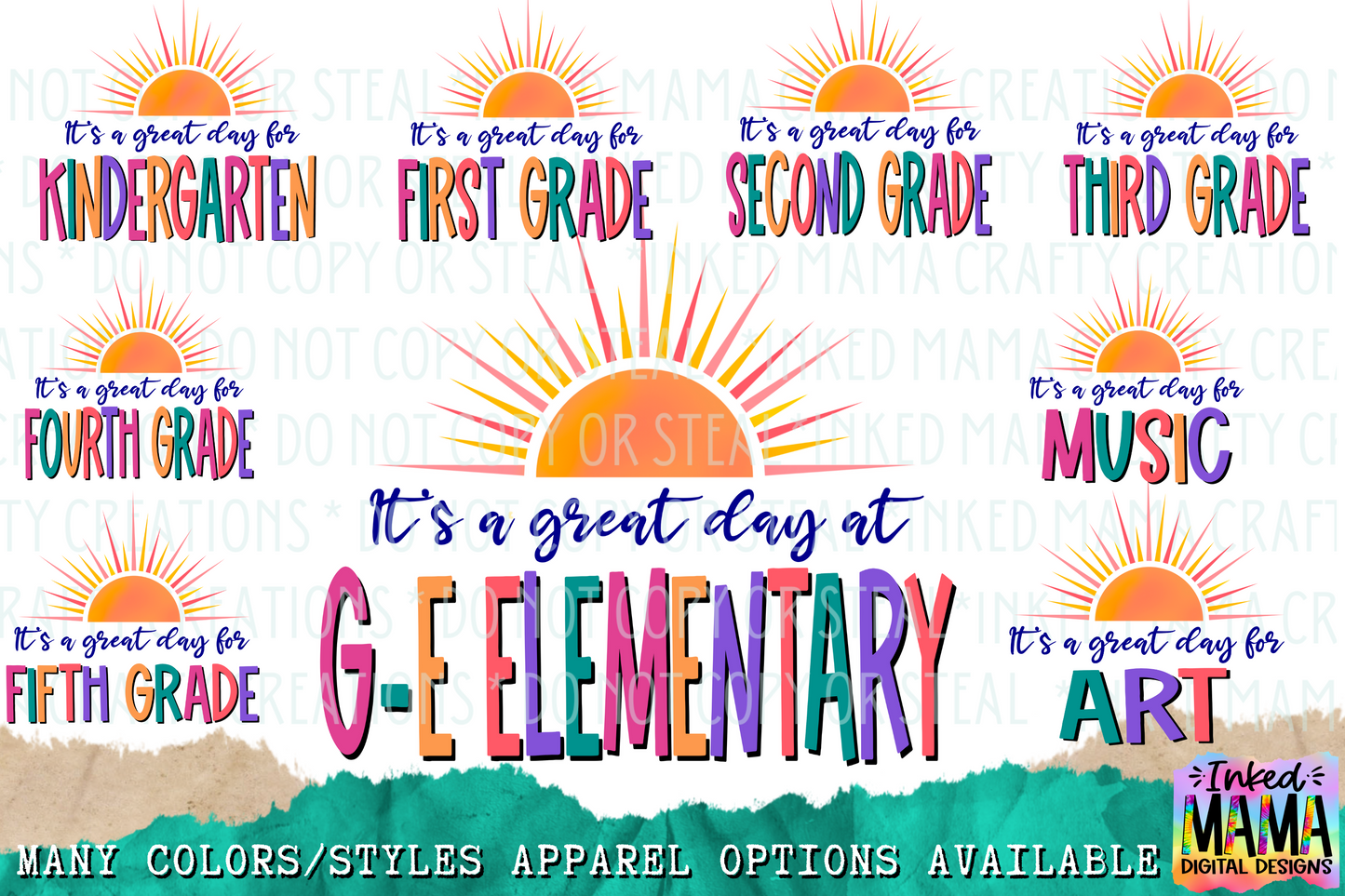 It's a great day for kindergarten (available in all grades or in School's Name) - School Spirit Apparel