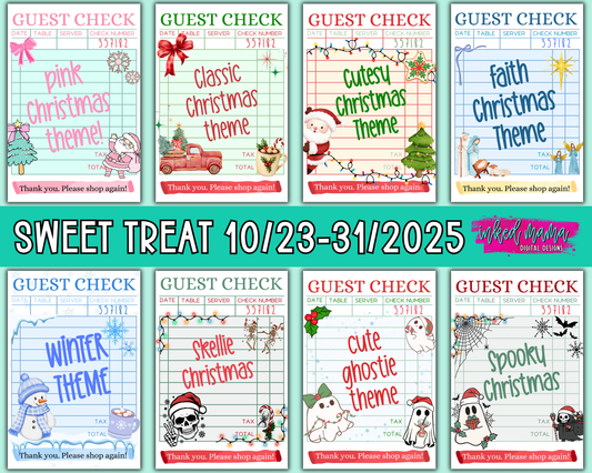 Holiday Guest Check Thank You Cards + Stickers