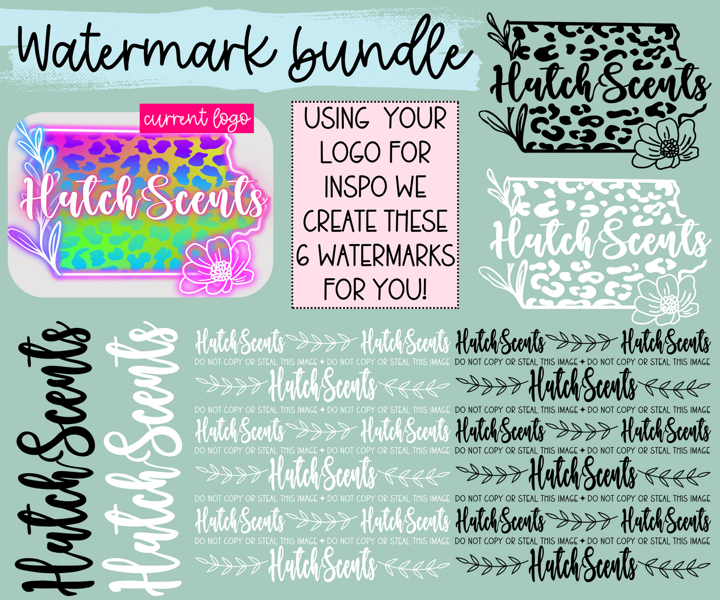 Watermark Logo Bundle | Custom Small Business Digital Branding
