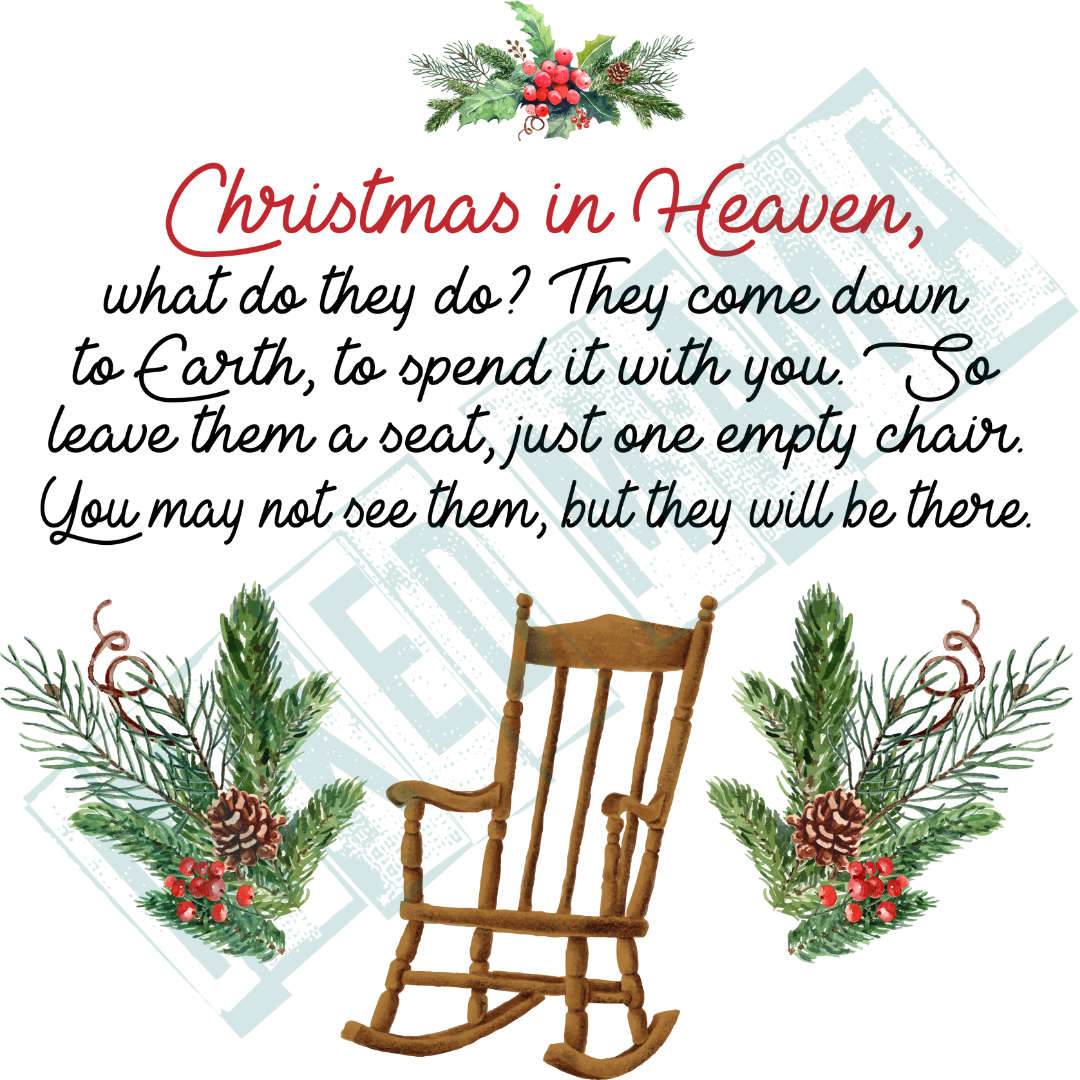Christmas in Heaven - leave them a chair - Light up Lantern Ornament
