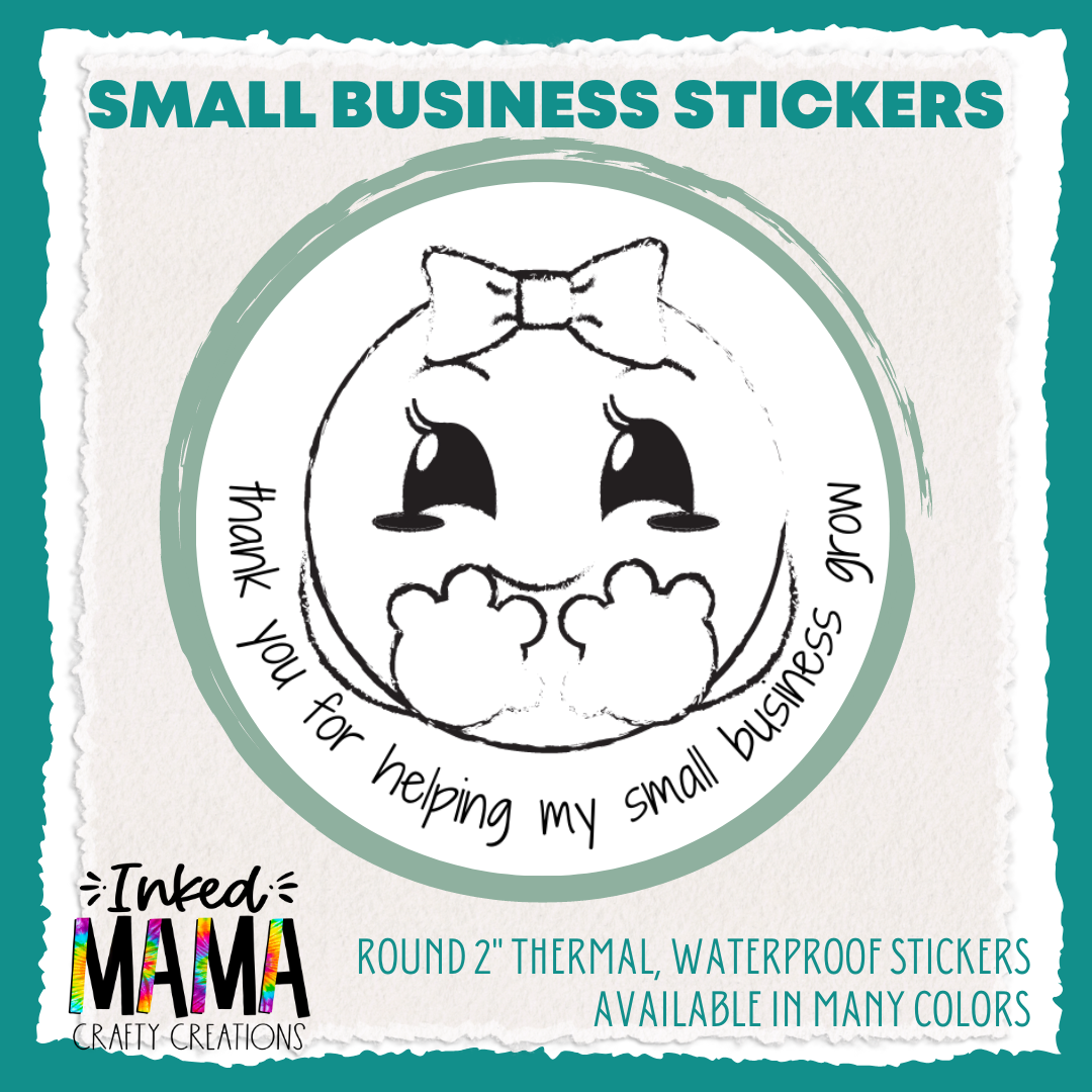 #C1 Thank you Small Business Thermal Packaging Stickers - Increments of 50