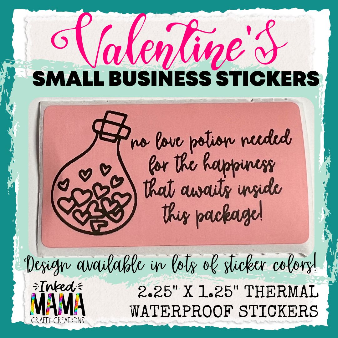 Love potion | Small Business Thermal Packaging Valentine Stickers
