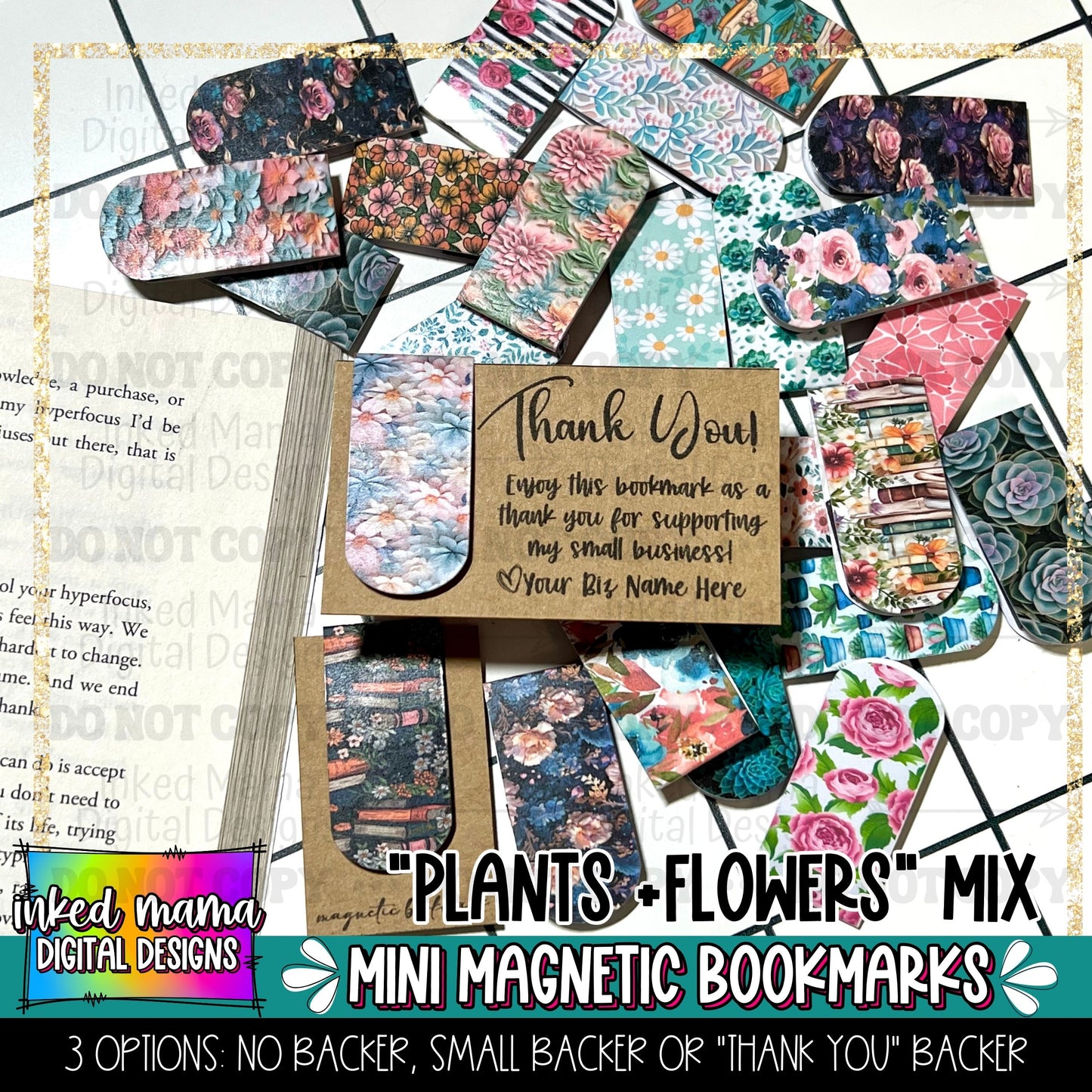 Plants + Flowers MIx | Mini Magnetic Bookmarks | Small Business Packaging Fillers