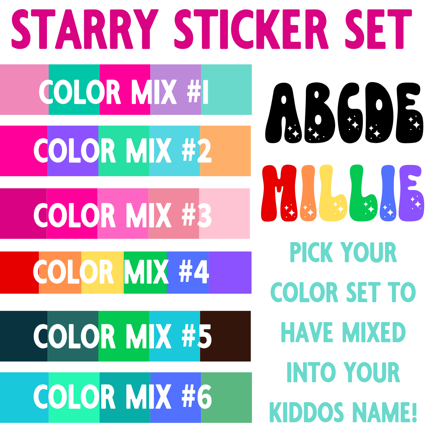 Name Stickers | Starry | Back to School Supplies