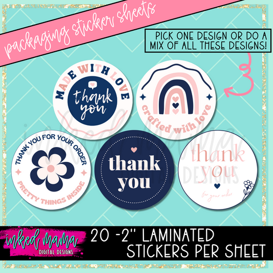Navy + Pink Mix #1 | Small Business Packaging Vinyl Stickers