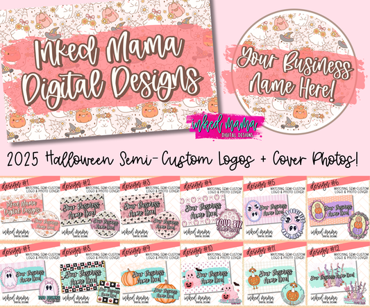 2025 Halloween Semi- Custom Logos | Small Business Digital Branding