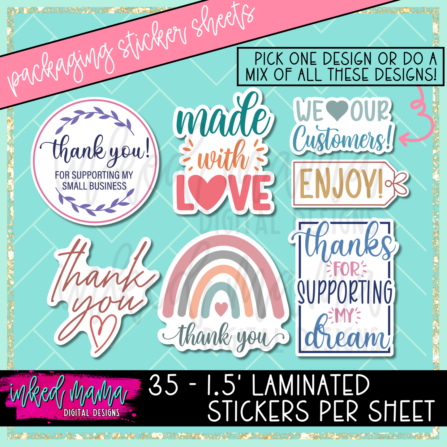 Cute Mix #2 | Small Business Packaging Vinyl Stickers