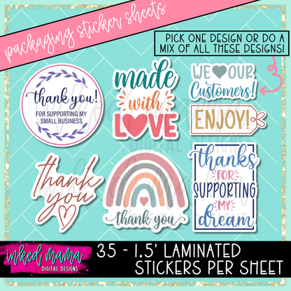 Cute Mix #2 | Small Business Packaging Vinyl Stickers