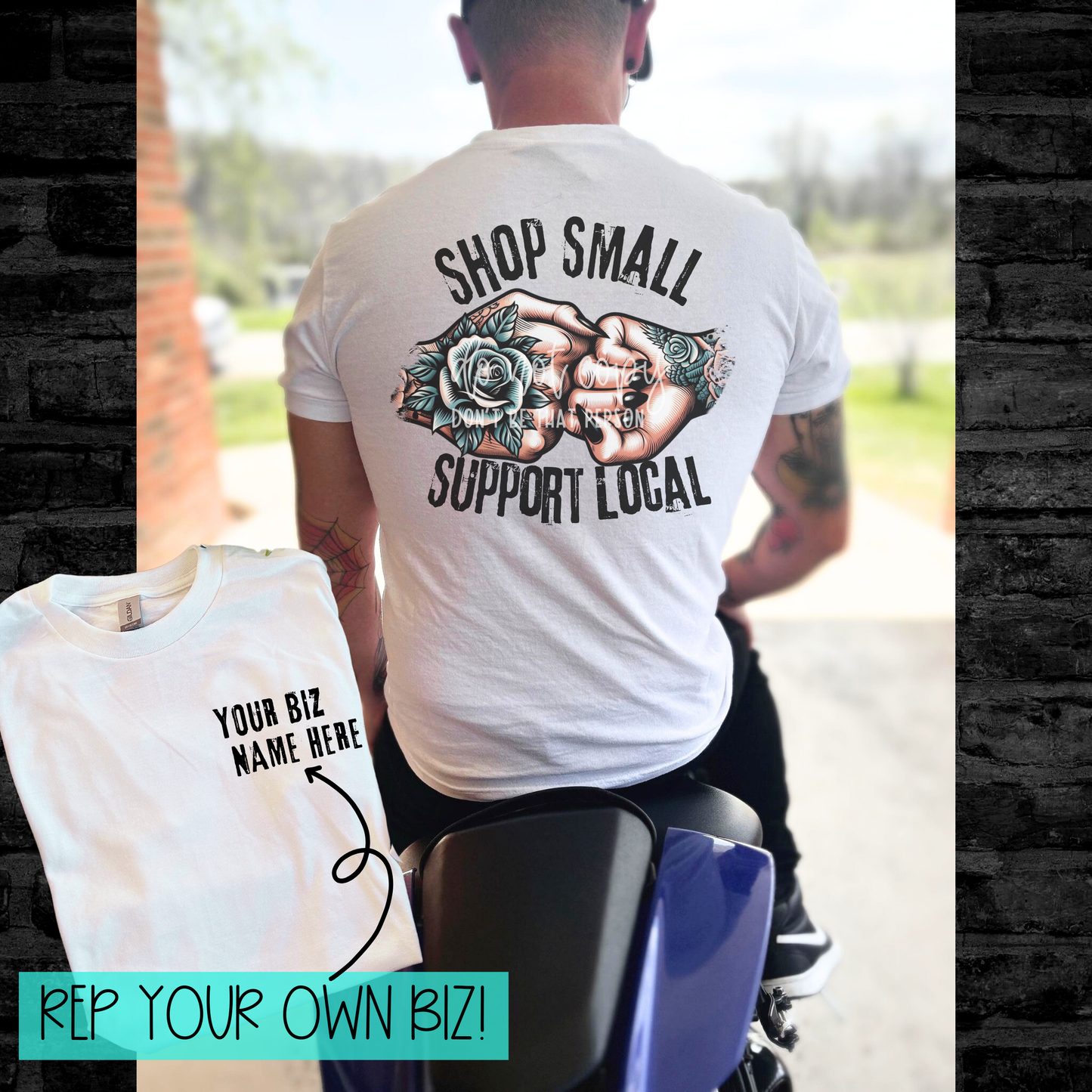 Shop Small Support Local - Tatted Babe Hands 2 | REP YOUR BIZ | Completed Sublimated Apparel