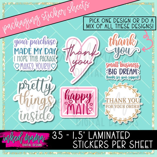 Cute Mix #3 | Small Business Packaging Vinyl Stickers