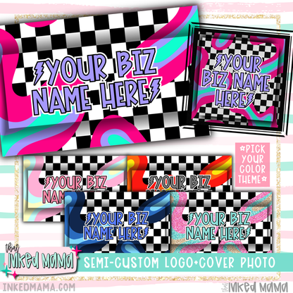 Electric Lava Pop Logo + Photo Covers | Semi-Custom Small Business Digital Branding