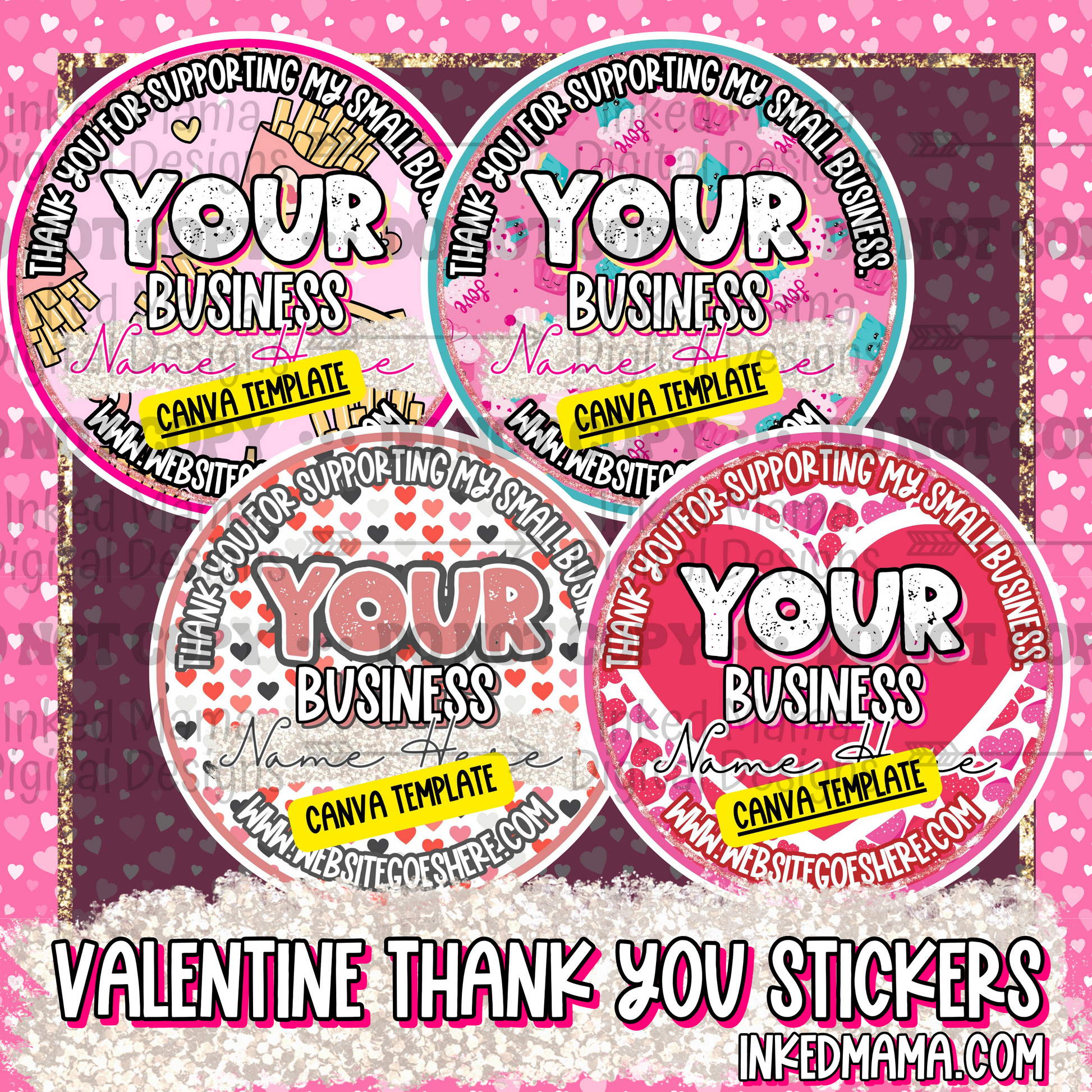 Your Name', Small Business Valentines Stickers
