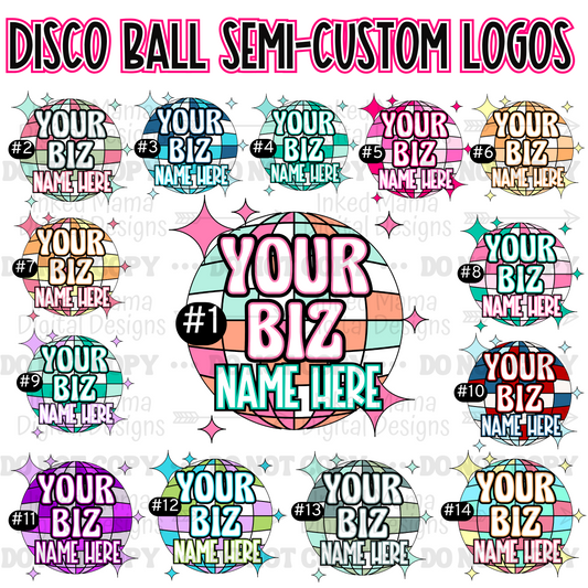 Disco Ball Logo Small Business Full Color Printed Vinyl Stickers