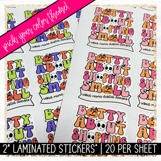 Batty about Shopping Small | Personalized to your Business | Small Business Full Color Printed Vinyl Stickers