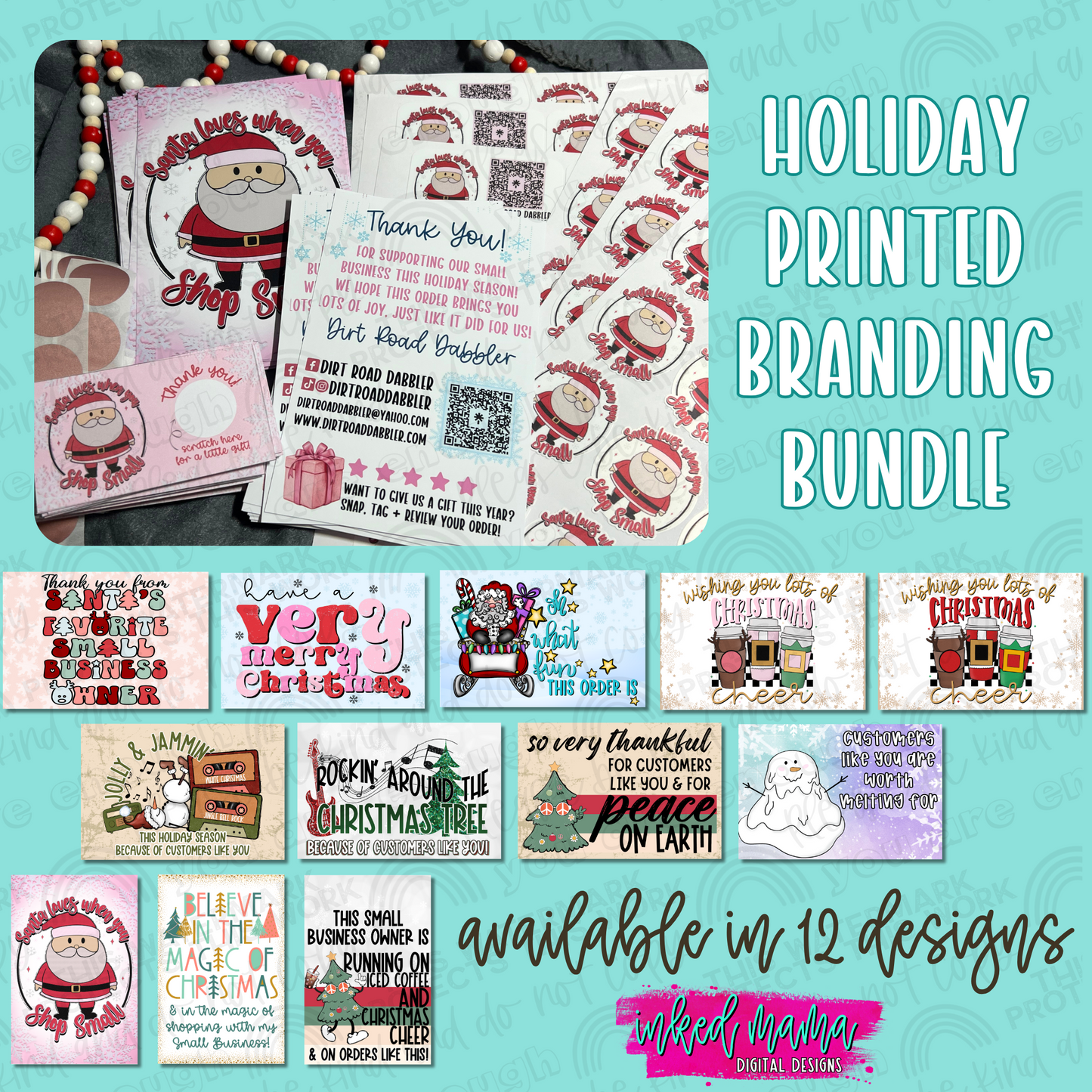 Holiday Printed Branding Bundle | Small Business Branding