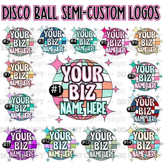 Disco Ball Logos | Semi-Custom Small Business Digital Branding