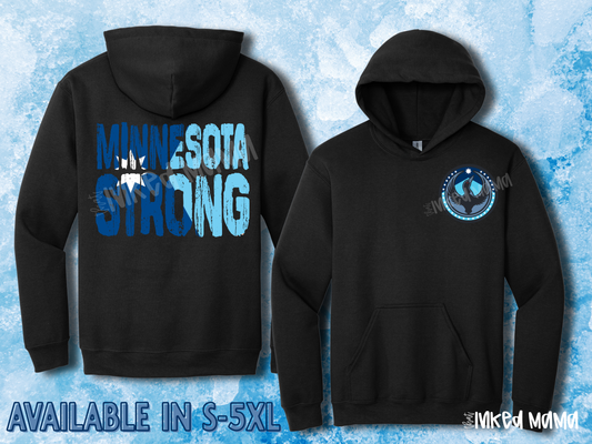 Minnesota Strong with Rebel Loon Pocket | Black Hoodie Sweatshirt