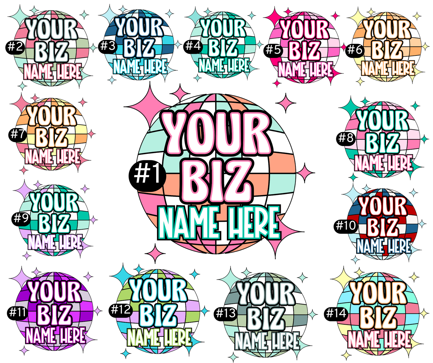 Disco Ball Semi-Custom Logo | REP YOUR BIZ | Completed Sublimated Apparel