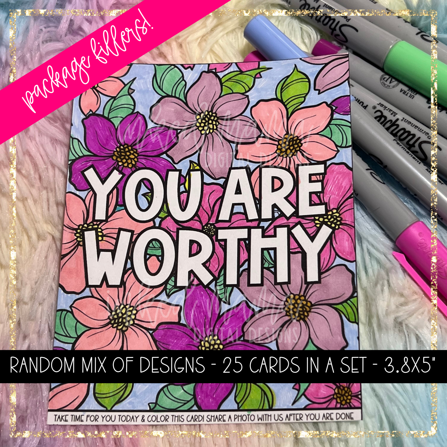 Self Care Coloring Cards | Small Business Packaging Fillers