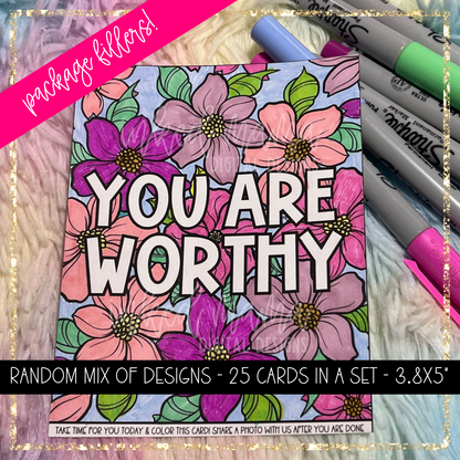 Self Care Coloring Cards | Small Business Packaging Fillers