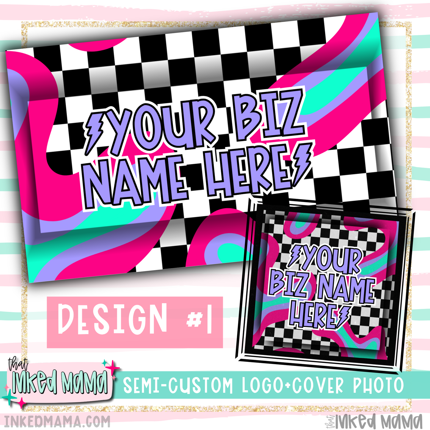 Electric Lava Pop Logo + Photo Covers | Semi-Custom Small Business Digital Branding
