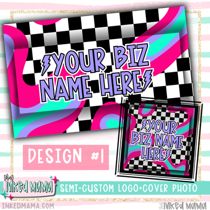 Electric Lava Pop Logo + Photo Covers | Semi-Custom Small Business Digital Branding