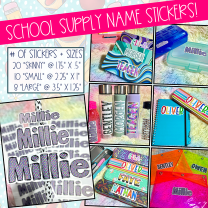 Name Stickers | Pattern Designs | Back to School Supplies