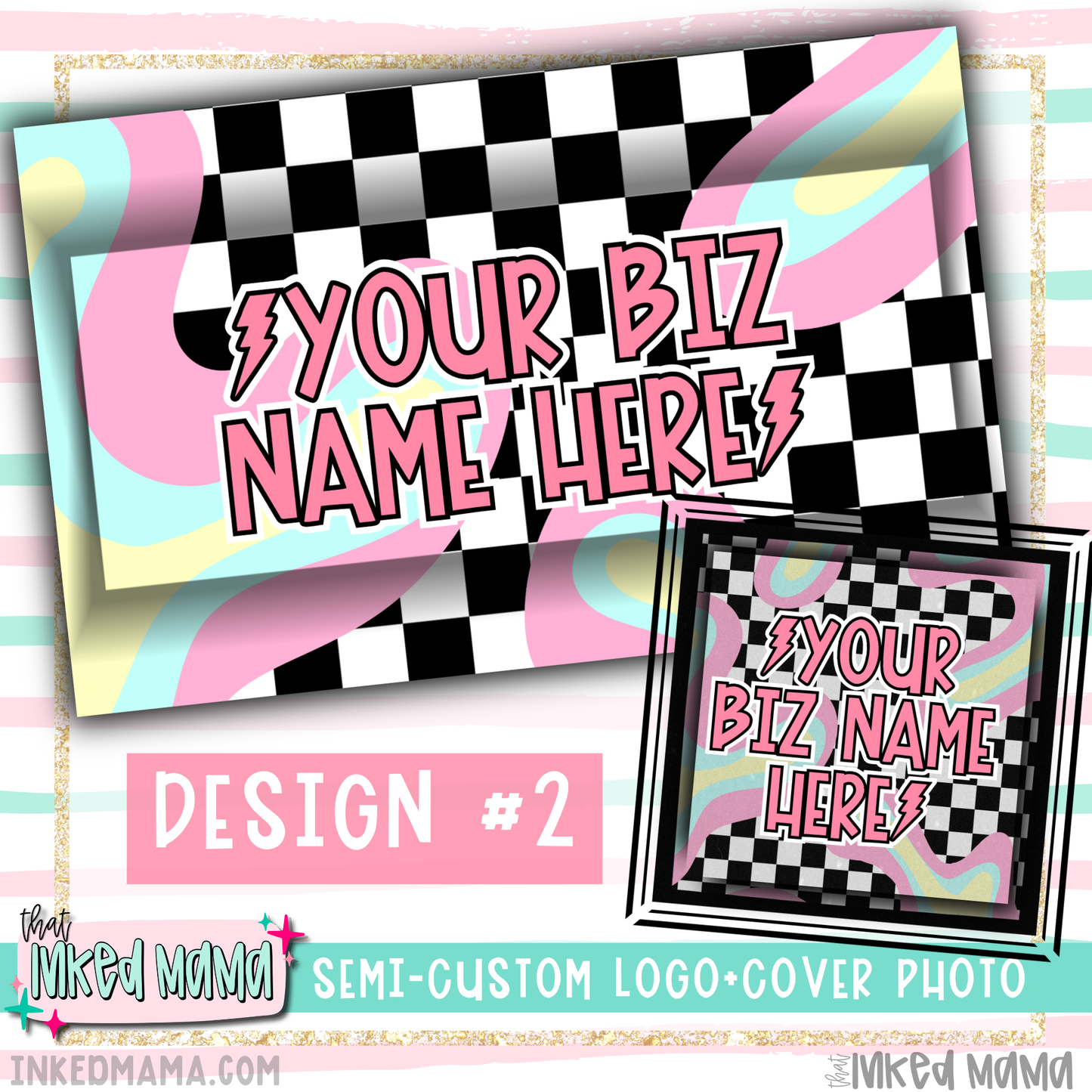 Electric Lava Pop Logo + Photo Covers | Semi-Custom Small Business Digital Branding