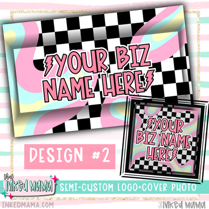 Electric Lava Pop Logo + Photo Covers | Semi-Custom Small Business Digital Branding