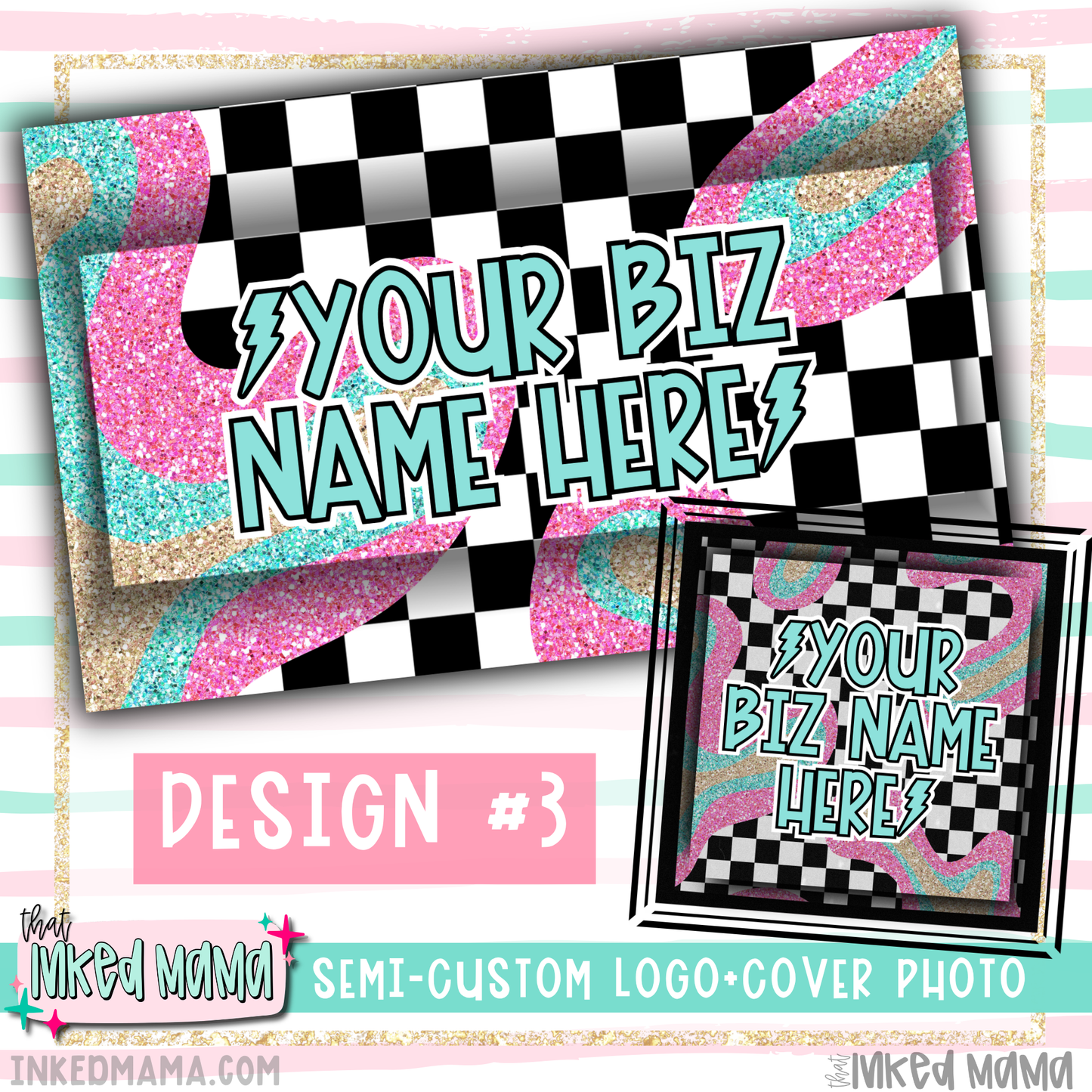 Electric Lava Pop Logo + Photo Covers | Semi-Custom Small Business Digital Branding