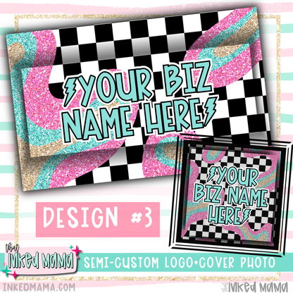 Electric Lava Pop Logo + Photo Covers | Semi-Custom Small Business Digital Branding