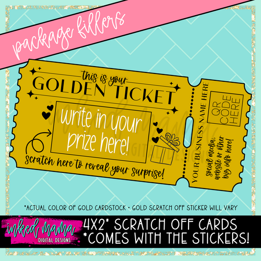 Golden Ticket | Scratch Off Thank You Cards | Small Business Print Branding Products