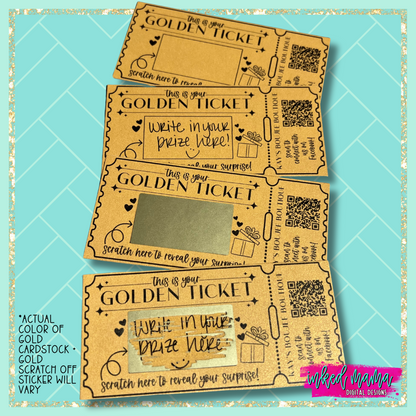 Golden Ticket | Scratch Off Thank You Cards | Small Business Print Branding Products