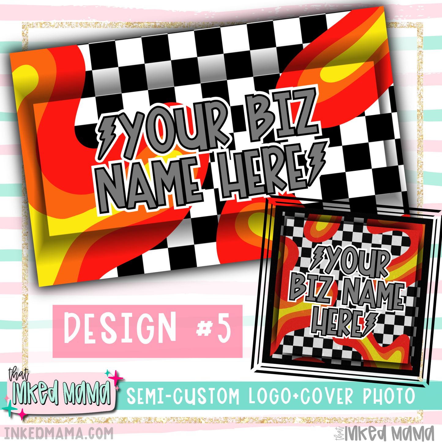 Electric Lava Pop Logo + Photo Covers | Semi-Custom Small Business Digital Branding