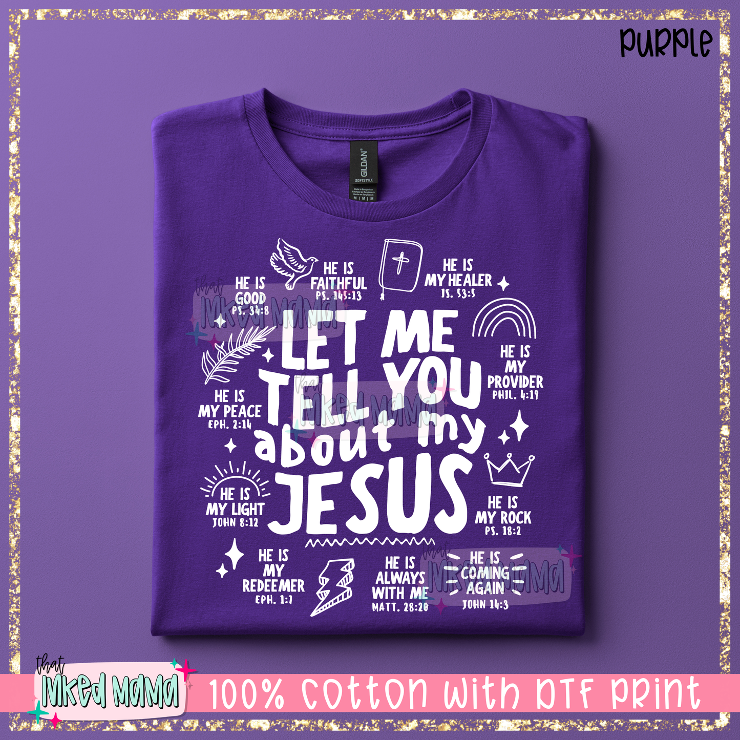 Let me tell you about my Jesus | White DTF Print | T-shirt