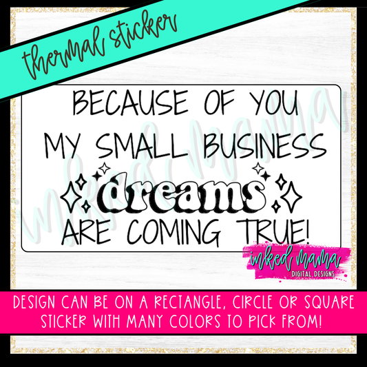 Because Of You - Stars | Small Business Thermal Packaging Stickers